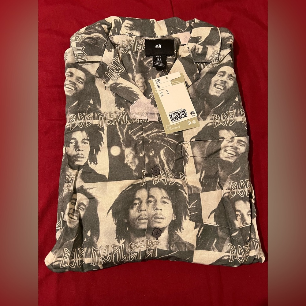 BOB MARLEY Button Down short sleeve shirt NWT NEW - Picture 2 of 11
